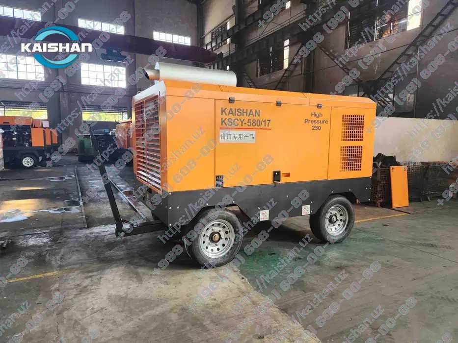 Передвижной винтовой дизельный компрессор Kaishan KSCY, 8-17 бар