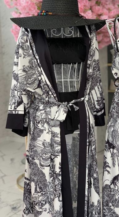 Нов плажен халат кафтан кимоно с колан LBD Avin