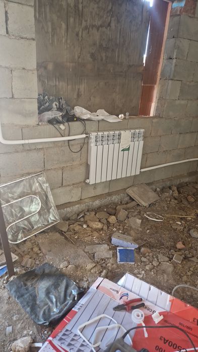 Установка катлов отопления.