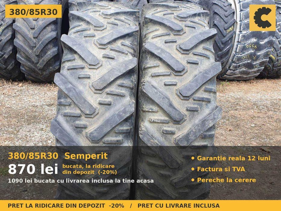 ANVELOPE 14.9R30 14.9-30 380/85R30 Semperit Cauciucuri Tractor Spate U650 Zetor Fiat 2 BUCATI SH GARANTIE Factura