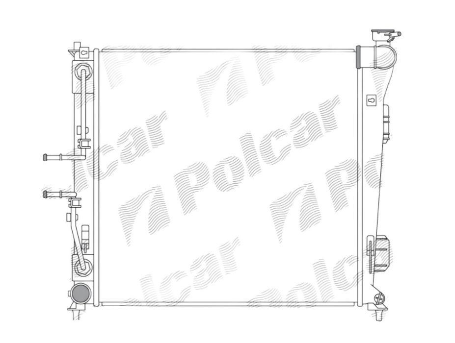 Radiator apa Kia Optima (TF) 2010-2015, Optima (JF) 2015-2020, 1.7 Crdi, 480x473x26mm, AC: +/-, fagure brazat, OE 253102T150, Hanon