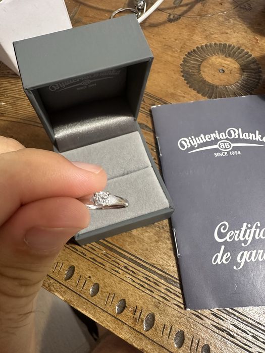 Inel logodna aur alb diamant bijuteria Blanka Cluj