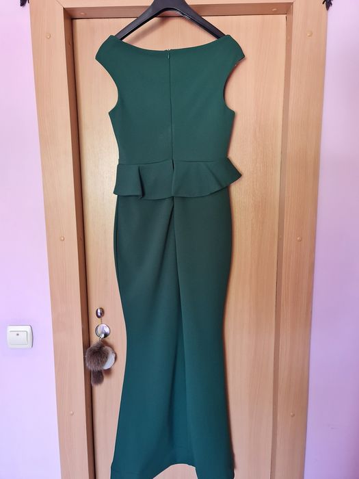 Rochie lunga pe corp de ocazie verde smarald