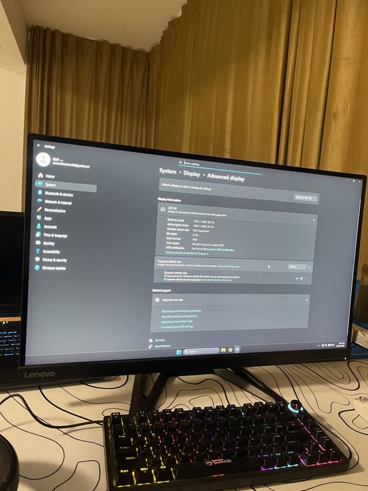 Monitor Gaming 165hz 1ms Lenovo