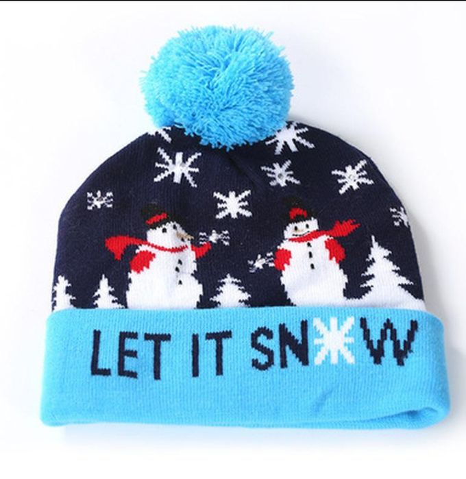 Новогодняя (рождественская) вязанная шапка с подсветкой