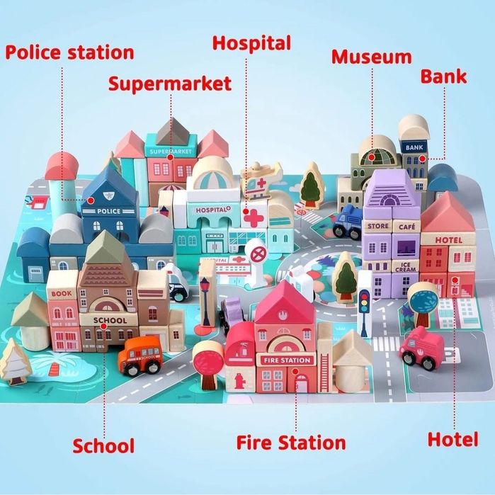 Деревянный конструктор Мегаполис