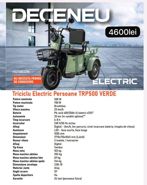 Triciclu electric diferite modele