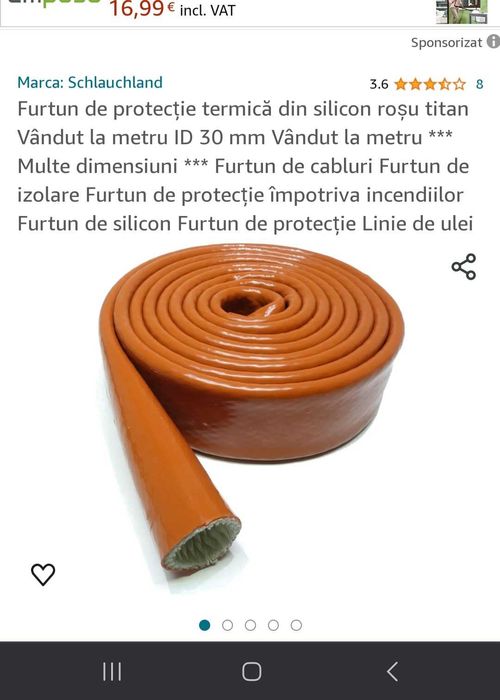 Furtun de protectie termica din silicon rosu