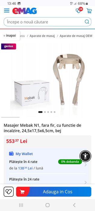 Aparat de masaj fără fir Mebak cu încălzire