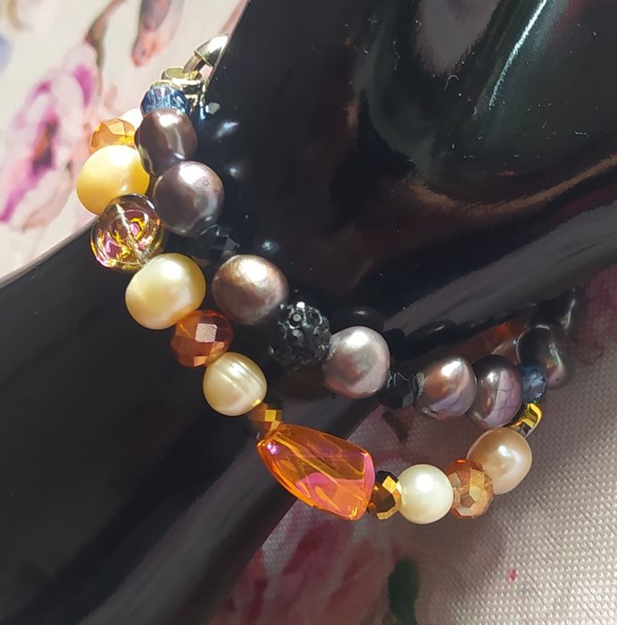 НОВИ! Натурални перли,  Сваровски кристали УНИКАТИ