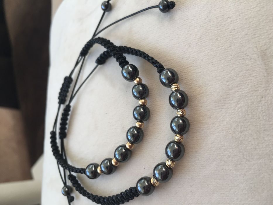 Гривна със злато 585 и хематит