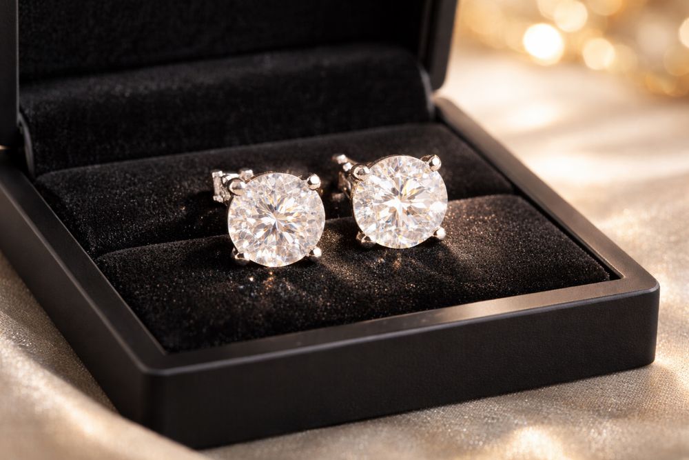 Cercei aur alb 18k cu diamante LGD