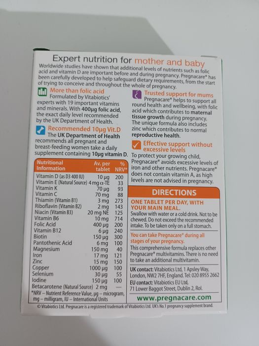 Vitamine sarcină Pregnacare