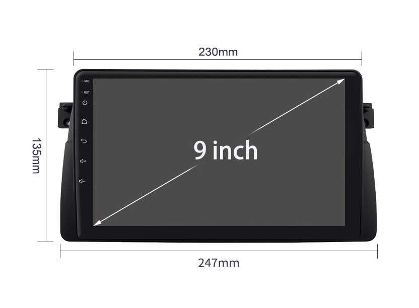 Мултимедия 9" Android 14 за BMW 3 E46 CARPLAY навигация  RDS DSP