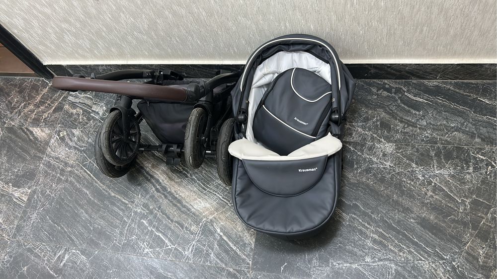 Krausman Rider Soft Grey 3 in 1 + Scoică ADAC – Stare Foarte Bună