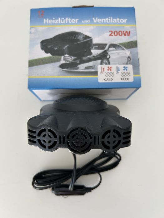 Aeroterma Auto 12V 200W cu Ventilator Cald/Rece Dezaburire Parbriz