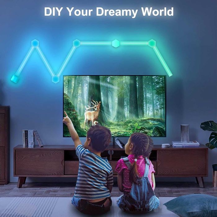 Умни LED стенни осветителни тела за гейминг, RGBIC LED светлинни ленти 3D