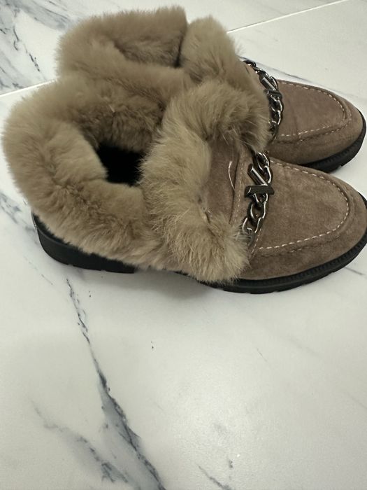 Зимние меховые лоферы