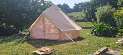 Cort 4 anotimpuri 9mp cu stalp Canvas Bell Hot tent Camping Vanatoare