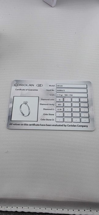 Inel de logodna aur 18k 0,19 kt diamante naturale