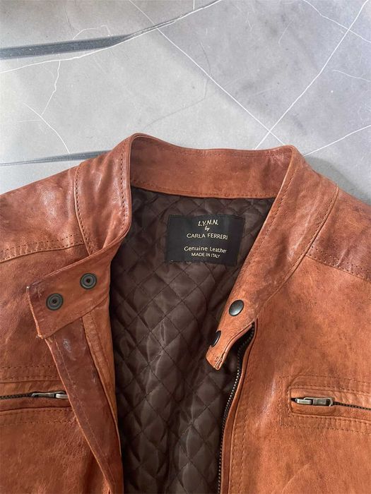 Jachetă piele autentică Carla Ferreri Made in Italy