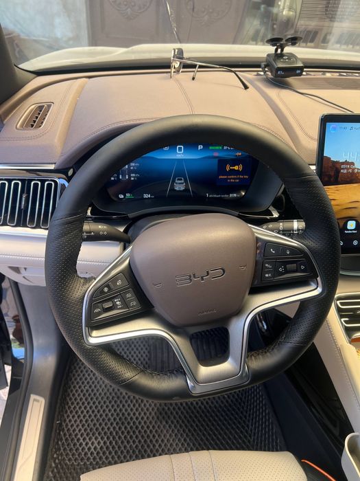 Чехол для руля из натуральной кожи для BYD с пошивом
