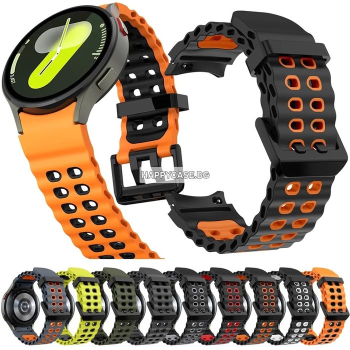 Samsung Galaxy Watch 7 6 5 4 3 / Pro / FE / Classic / MARINE NO GAP Силиконова каишка