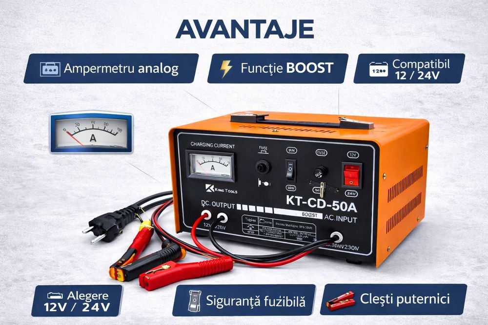 Redresor Auto Profesional King Tools 12V 24V