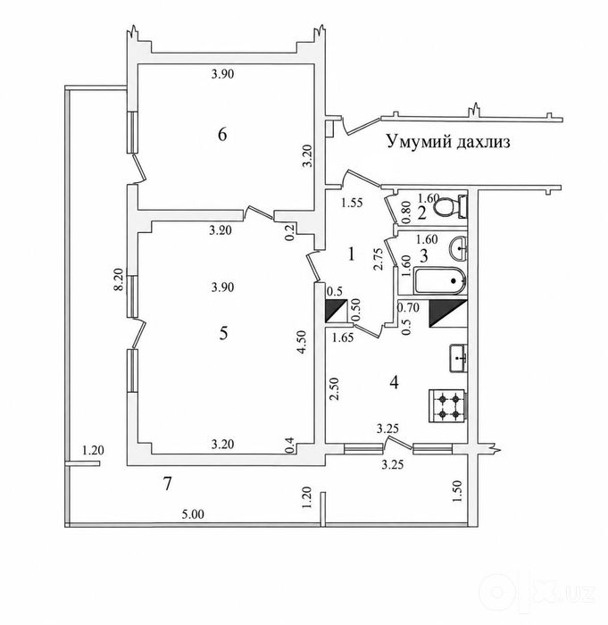 Продается 2 комнатная квартира Ц7 ул Афросиаб ор ЦУМ Посольство Кореи