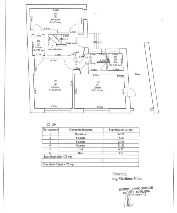Apartament de inchiriat Centrul istoric - 73 mp utili