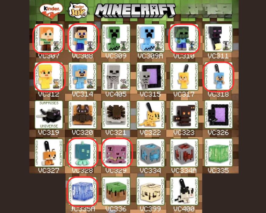 Колекция Kinder Joy Minecraft