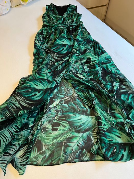 Rochie maxi, lunga cu model exotic floral