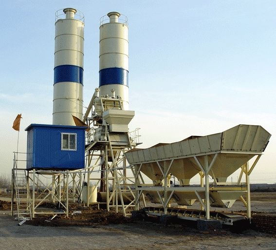 Бетонный завод HZS 60 (1 кубовый-ленточный)