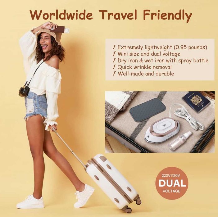 Мини ютия с двойно напрежение - 220V/120V перфектна за пътуване