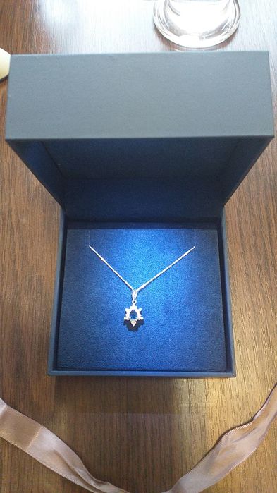 Pandativ cu platina 1,52g " diamante 0,89ct si safire 0,66cv