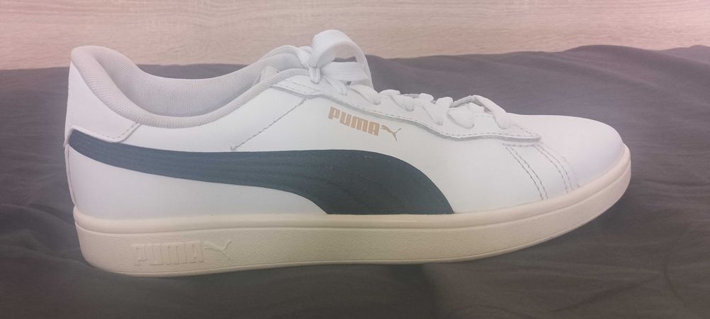 Бели кожени обувки Puma от естествена кожа