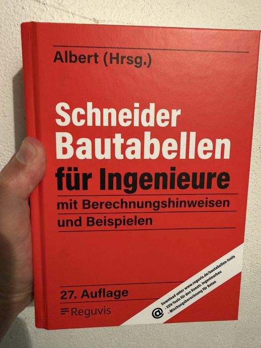 Продавам строителен справочник Schneider Bautabellen für Ingenieure, издател Reguvis, редактор Andrej Albert, 27-мо, актуализирано издание (2026 г.).