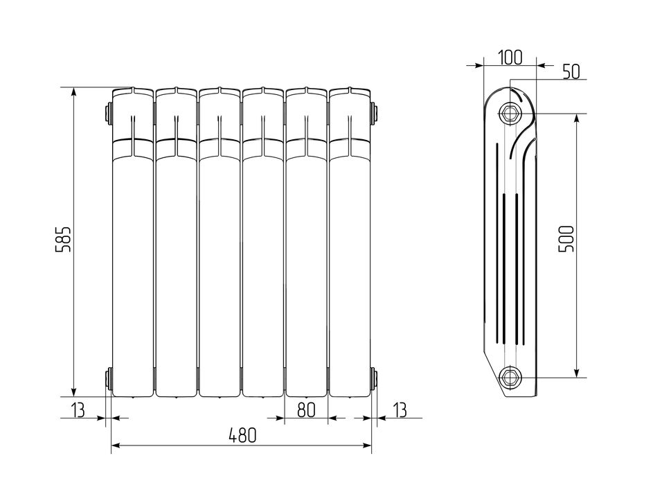 Радиаторы Royal Thermo Indigo Super 500 биметалл. Radiator Royal