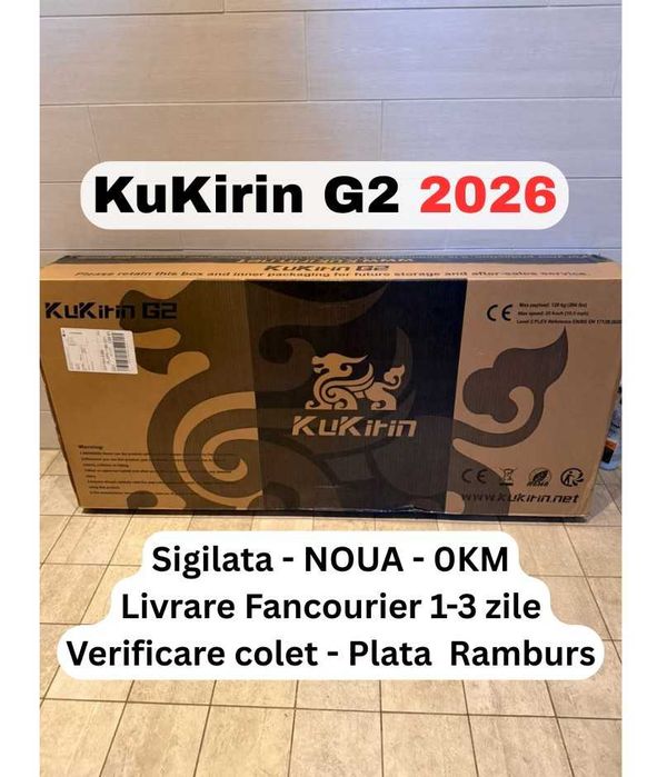 Sigilata - G2 2026 Kukirin‼️editia 2026‼️ 55 Km/h, Motor 800W‼️Noua‼️In cutie cu toate accesoriile, Neatinsa, Sigilata
