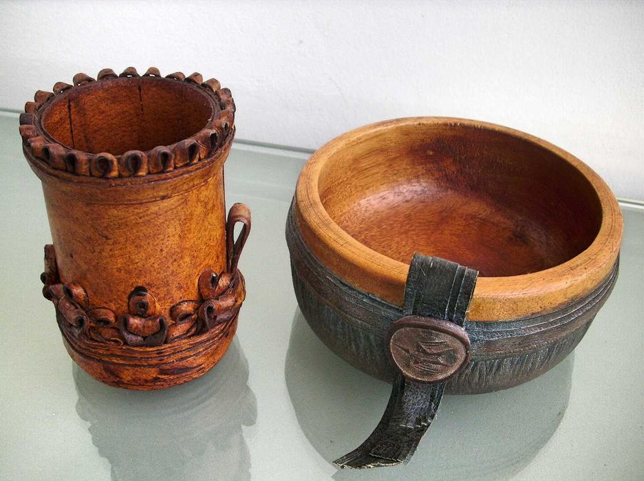 Моливник и гаванка ест.кожа комплект