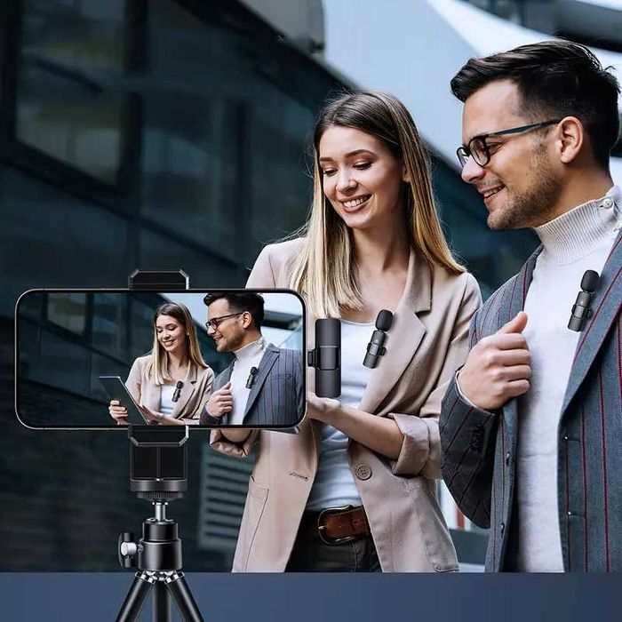 Комплект от 2 мини безжични микрофонa  за телефон, USB Type-C и IPhone