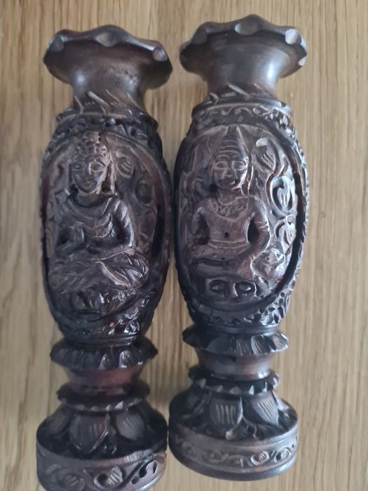 Set vaze din lemn exotic handmade