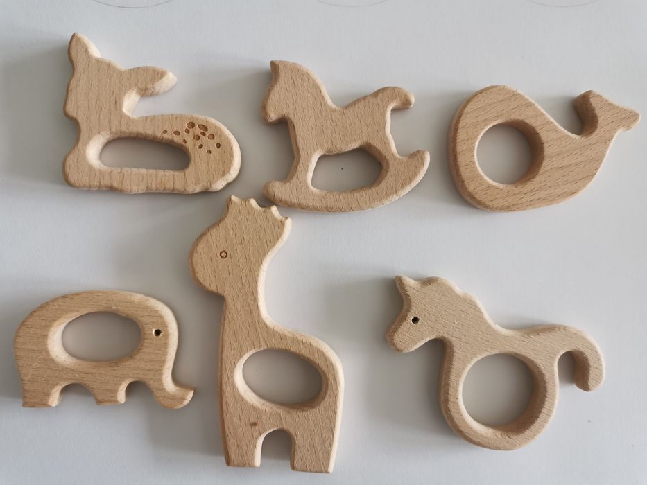 Set 6 forme decorațiune lemn