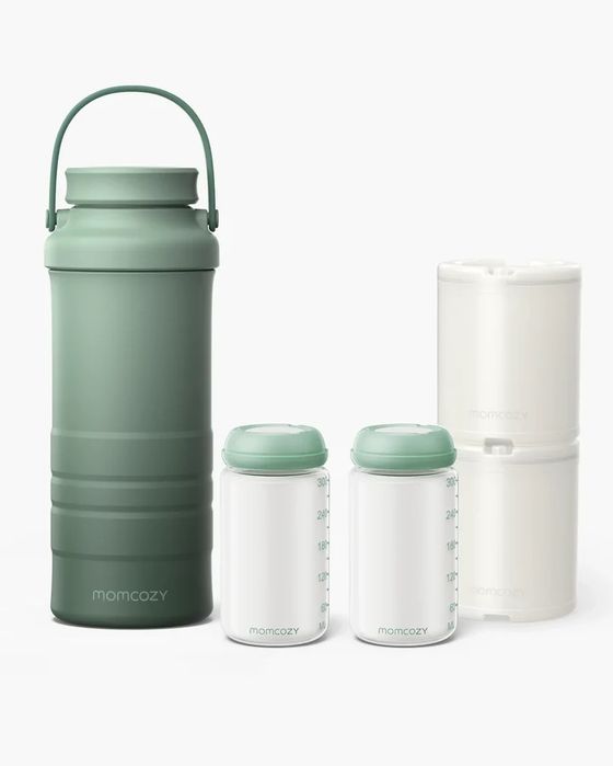 Преносим охладител за кърма Momcozy - 325 ml, зелен