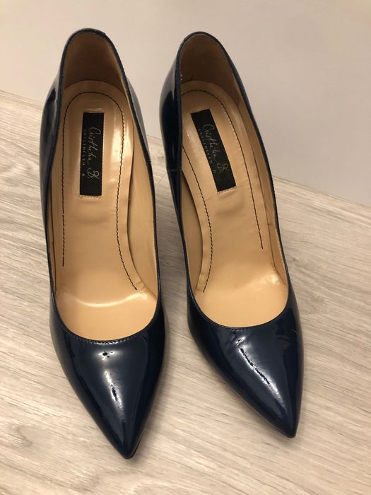 Pantofi dama MUSETTE, piele, marimea 38, bleumarin, stare excelenta
