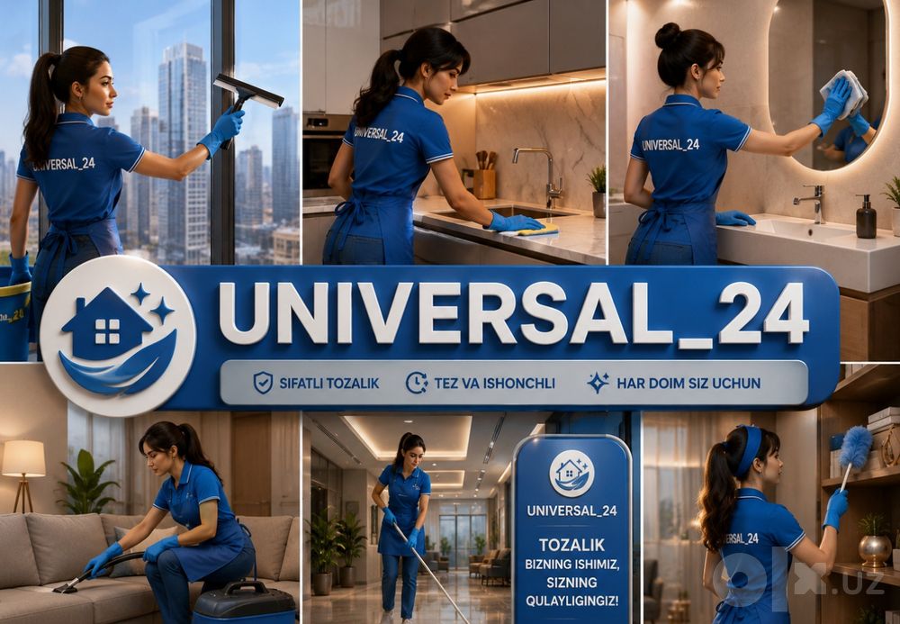 Uborka generalniy vlajniy posle remont Tozalash hizmati 24/7 ishlaymiz