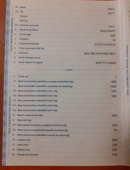 Iveco 2006 inmatriculat