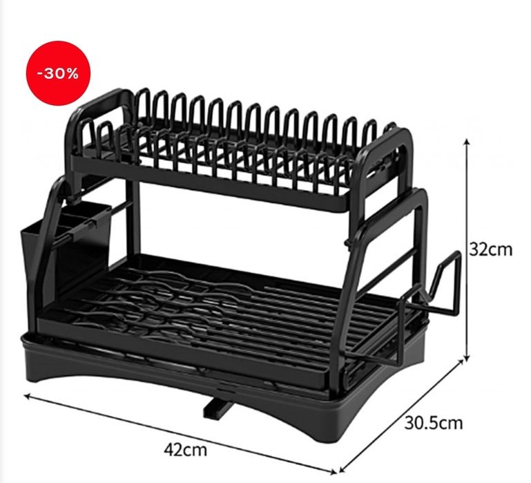 Сушилник за съдове Метален на две нива Чисто нов
