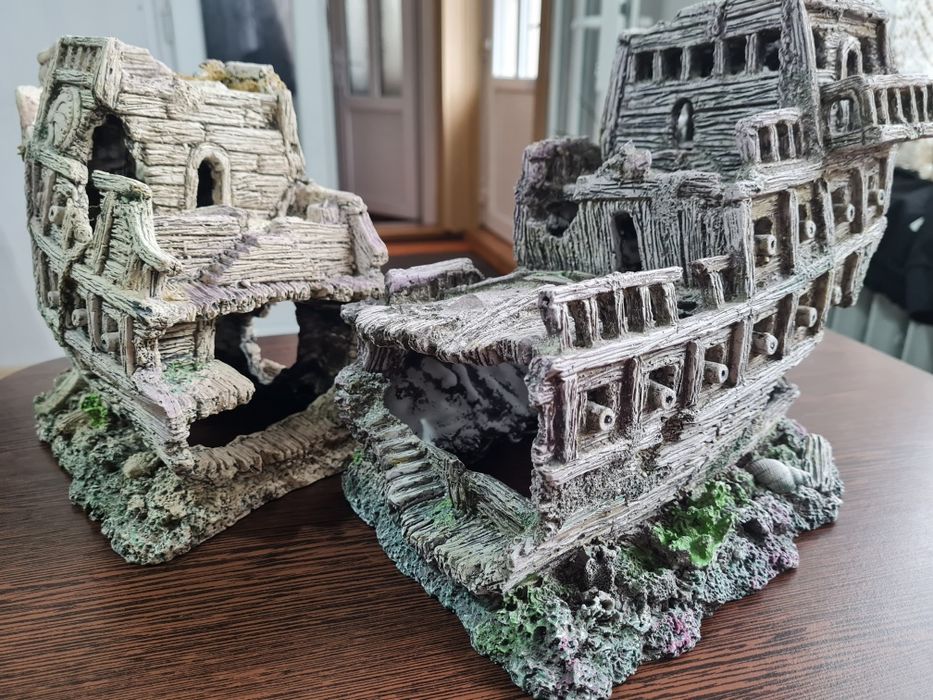 Decor acvariu corabie epava 48x16x25cm marime mare