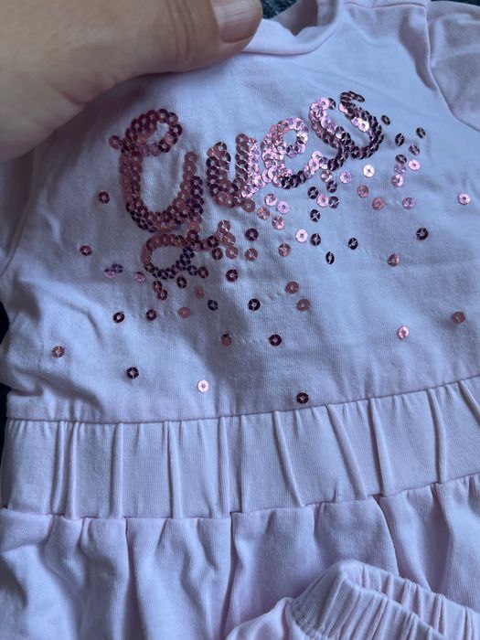 Лот 3ч Guess бебешка рокля с памперс гащи 3-6м